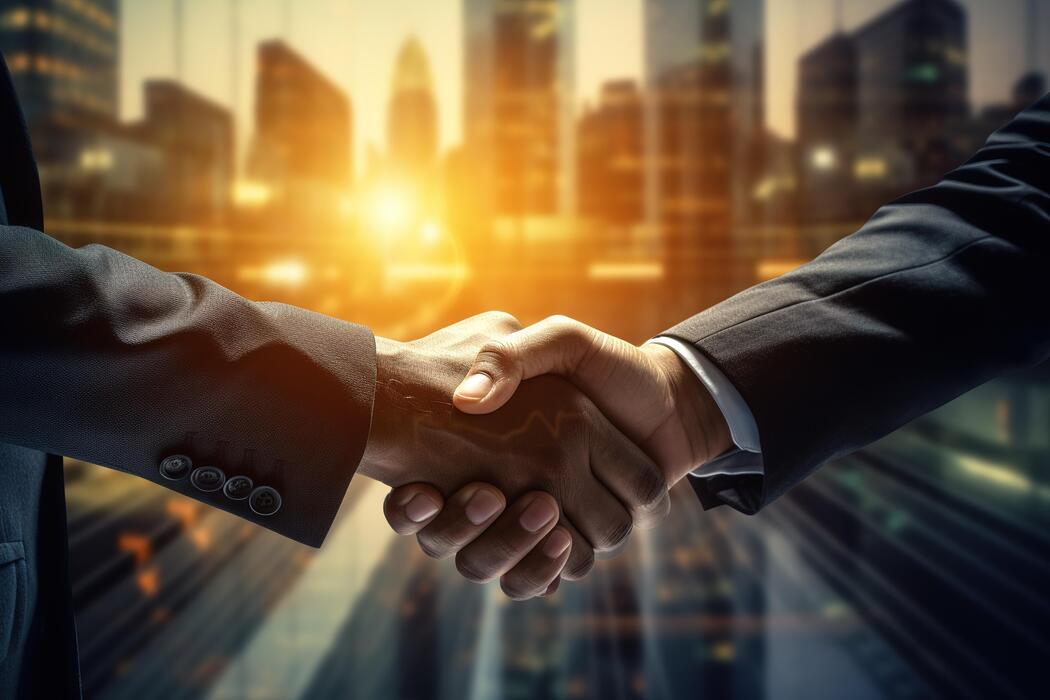 Business partners shaking hands