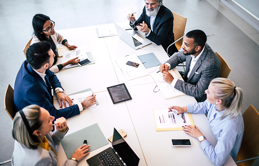 Business leaders in a meeting